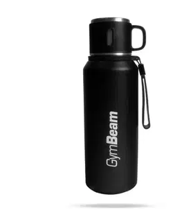 Športové fľaše GymBeam Vacuum Flask Steel Black 1000 ml