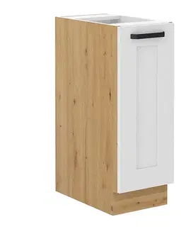 Kuchynské dolné skrinky KONDELA Lula D30 Cargo dolná kuchynská skrinka s výsuvným košom biela / dub artisan