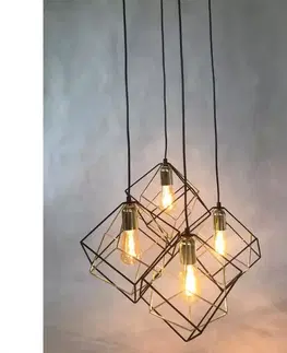 Lampy nad stôl do jedálne Luster Alambre 2778 Black/Gold Pl4