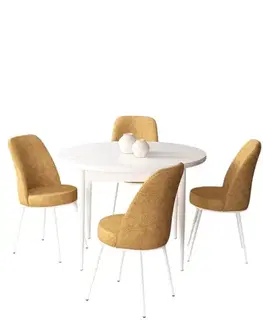 Jedálenské sety Dining Table & Chairs Set (5 Pieces) Tor - White, Cappuccino