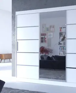 Šatníkové skrine ArtAdrk Šatníková skriňa SALTO | biela 250 cm