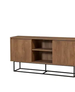 Komody a skrinky SUSSY komoda na nožičkách, orech/čierna