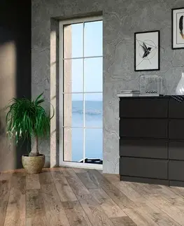 Komody a skrinky Široká komoda so zásuvkami WALMA M8 120, čierna