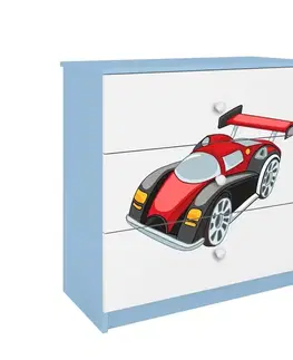 Komody so zásuvkami Detská komoda  Babydreams modrá – Auto