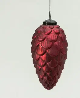 Vianočné dekorácie Sklenená ozdoba Pine Red 8x8x15 cm