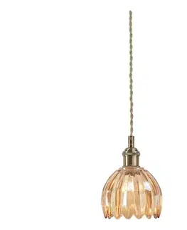 Svietidlá Markslöjd 109137 - Závesné svietidlo na kábli GOTA 1xE14/40W/230V dymovo-béžové/mosadz 109137