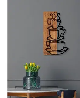 Obrazy  Nástenná dekorácia 58x34 cm šálka drevo/kov 899SKL2278