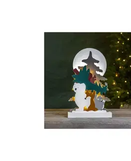 Vianočné dekorácie Eglo 411293 - LED Vianočná dekorácia FOREST FRIENDS 10xLED/0,03W/2xAA 271-81