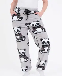 Dámske tepláky MKLozkoviny.sk Mikroplyšové nohavice - Panda veľkosť L/XL