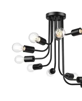 Svietidlá  Prisadený luster TRINITY 10xE27/15W/230V čierna LM-10.259