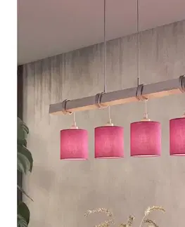 Svietidlá BRILAGI - LED luster na lanku NUBILA 4xE27/60W/230V sivá/ružová 1xEG49927A+4xBG1577
