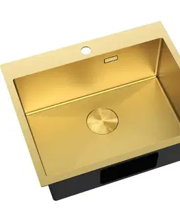 Kuchynské drezy MEXEN MEXEN - Solix oceľový drez 1-bowl 600 x 500 mm, zlatá HC 6408601000-55HC