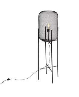 Stojace lampy Moderná čierna stojaca lampa - Bliss Mesh
