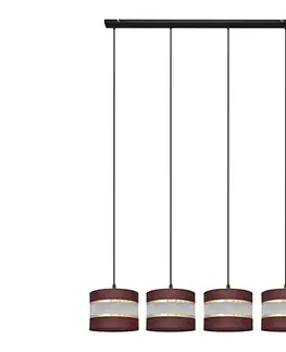 Svietidlá  Luster na lanku HELEN 4xE27/15W/230V hnedá/čierna/zlatá W-L 0801/4 BK-B +BR+GO+MAT