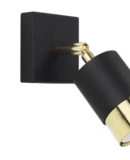 Svietidlá  SL.1069 - Nástenné bodové svietidlo NERO 1xGU10/40W/230V čierna/zlatá SL.1069