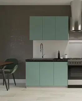 Kuchynské linky SILVER jednoduchá kuchynská linka 200 cm, zelenomodrá