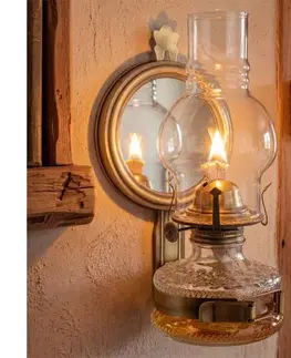 Lampy BRILAGI - Petrolejová lampa so zrkadlom MERLIN zlatá/patina 8590828169253