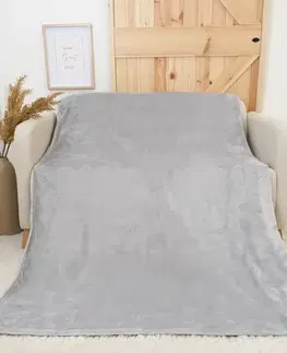 Deky MKLozkoviny.sk Deka mikroplyš Exclusive 150 × 200 cm – Laura svetlo sivá