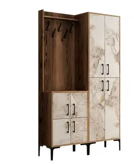 Predsieňové steny Predsieňová stena Berlin BA - Walnut, White Marble