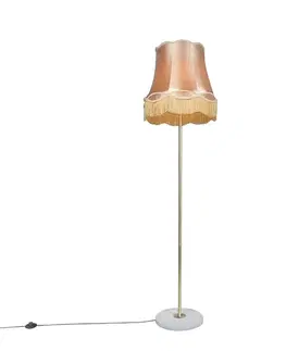 Stojace lampy Retro stojaca lampa mosadz so tienidlom Granny zlatá 45 cm - Kaso