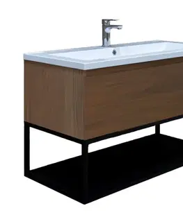 Kúpeľňový nábytok Kúpeľňová skrinka s umývadlom SAT B-Way 99x30x45 cm orech mat BWAY100NUTU BWAY100NUTU