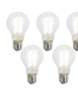 LED osvetlenie Sada 5 inteligentných stmievateľných LED žiaroviek E27 A60 číra 7W 806 lm 2700-6500K