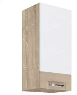 Kuchynské skrinky visiace Kuchynská skrinka Premio 30G biely lesk/sonoma