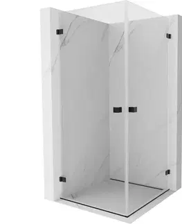 Sprchovacie kúty MEXEN/S - Lunar-B Duo sprchovací kút dvere krídlové 85 x 85, transparent, čierna 832-085L-085P-70-00
