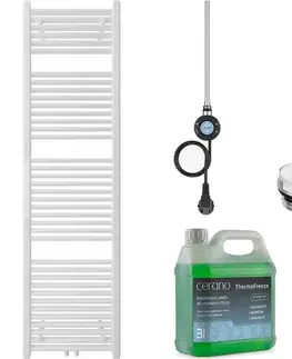 Doplnky do kúpeľne CERANO - Koupelnový elektrický radiátorový set Lincoln - WIFI - 600W - bílá lesklá - 1800x500 mm CER-680330