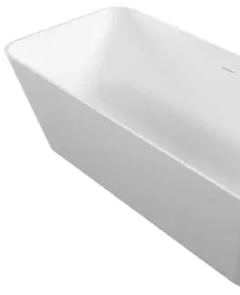 Vane POLYSAN - LEYLA voľne stojaca vaňa 170x78x55cm, rsolid surface, biela mat 92530