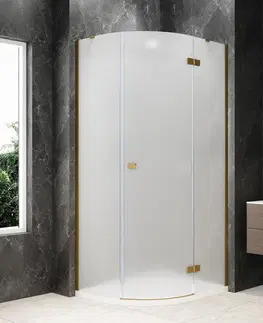 Sprchové dvere POLYSAN - GLOBE GOLD MATT štvrťkruhová sprchová zástena 1000x900, matné sklo, pravé GB2190MRG