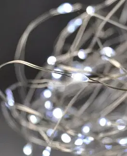 Vianočné dekorácie Solight 1V54-W Vianočná reťaz 100 LED, strieborný drôt 10m, studená biela