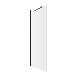 Sprchovacie kúty OMNIRES - MANHATTAN bočná stena, 80 cm čierna mat / transparent /BLMTR/ ADR80XBLTR