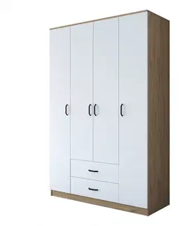 Šatníkové skrine NOSE šatníková skriňa so šuplíkom, orech/biela