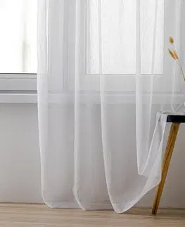 Závesy Homede Záclona Kresz Eyelets silver, biela, 140 x 290 cm