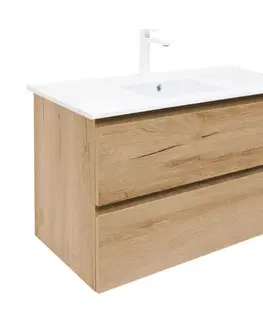 Kúpeľňový nábytok Kúpeľňová skrinka 2 zásuvková s umývadlom SAT B-Way 99x50x45 cm dub mat BWAY2100OAKU4B2 BWAY2100OAKU4B2