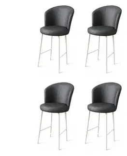 Barové stoličky Bar Stool Set (4 Pieces) Uras - Anthracite, White