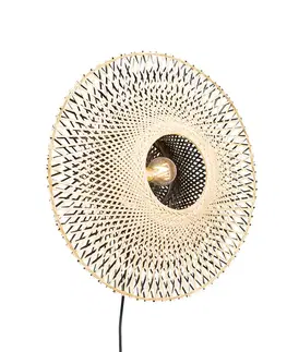 Nástenné osvetlenie Inteligentná nástenná lampa bambus 50 cm so zástrčkou vrátane Wifi A60 - Rina