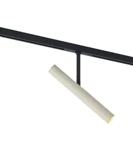 Koľajnicové svetelné systémy Moderný reflektor béžový s čiernou farbou pre 1-fázový koľajnicový systém - Slimline Avery
