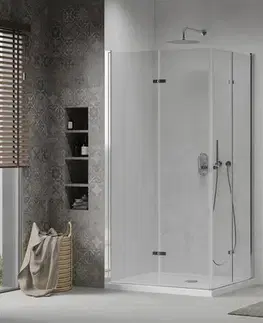 Vane MEXEN/S - Lima Duo sprchovací kút 100x90, transparent, chróm + vanička so sifónom 856-100-090-01-02-4010
