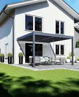 Bioklimatické pergoly Bioklimatická pergola INTRO DUO 4x4 m k stene Rojaplast