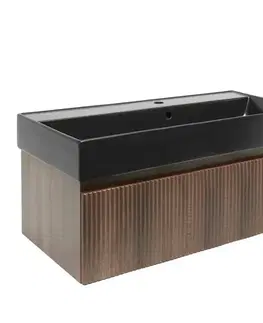 Kúpeľňový nábytok Kúpeľňová skrinka s umývadlom SAT Evolution 98x30x44,8 cm orech mat SATEVO100NAU2B SATEVO100NAU2B
