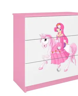 Komody so zásuvkami Detská komoda Babydreams ružová – Princezná 1