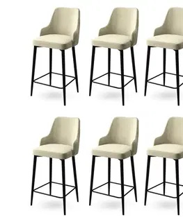 Barové stoličky Bar Stool Set (6 Pieces) Enox - Cream, Black