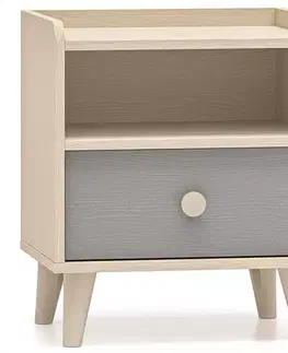 Nočné stoliky Nočný stolík Mevel 10 Púštny piesok/Sivá Pallad