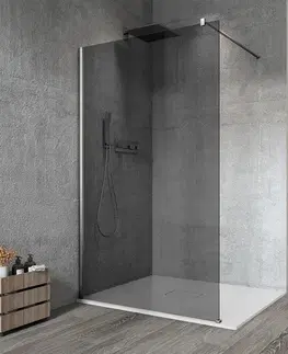 Sprchové dvere GELCO - VARIO CHROME jednodielna sprchová zástena na inštaláciu k stene, dymové sklo, 1100  GX1311GX1010