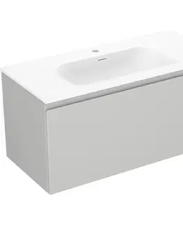 Kúpeľňový nábytok MEXEN/S - Orio kúpeľňová skrinka 100 cm s umývadlom Vela, 1 šuplík, sivá mat/biela mat 91A10-10047-1-BF62-W23M01
