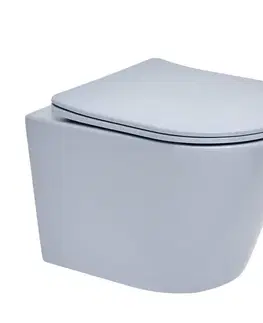 Záchody Wc s doskou softclose závesné SAT Infinitio tmavo modrá mat zadný odpad SATINF010RREXPDBLM SATINF010RREXPDBLM
