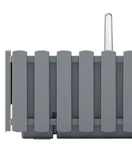 Kvetináče a truhlíky NABBI DDEF400W samozavlažovací plastový balkónový kvetináč 38 cm sivý kameň