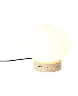 Stolné lampy Japandi stolná lampa béžová s opálovým sklom - Sally